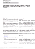 Cover page: Perseverative Cognitions and Stress Exposure: Comparing Relationships With Psychological Health Across a Diverse Adult Sample