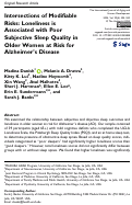 Cover page: Intersections of Modifiable Risks: Loneliness is Associated with Poor Subjective Sleep Quality in Older Women at Risk for Alzheimer's Disease