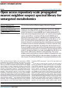 Cover page: Open access repository-scale propagated nearest neighbor suspect spectral library for untargeted metabolomics.