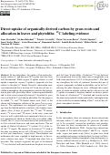 Cover page: Unambiguous evidence of old soil carbon in grass biosilica particles