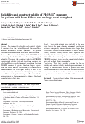 Cover page: Reliability and construct validity of PROMIS® measures for patients with heart failure who undergo heart transplant