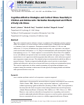 Cover page: Cognitive-affective strategies and cortisol stress reactivity in children and adolescents: Normative development and effects of early life stress.