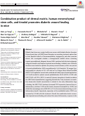 Cover page: Combination product of dermal matrix, human mesenchymal stem cells, and timolol promotes diabetic wound healing in mice