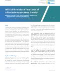 Cover page of Will California Lose Thousands of Affordable Homes Near Transit?