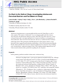 Cover page: So Much to Do Before I Sleep: Investigating Adolescent-Perceived Barriers and Facilitators to Sleep.