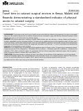 Cover page: Travel time to cataract surgical services in Kenya, Malawi and Rwanda: demonstrating a standardised indicator of physical access to cataract surgery.