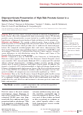 Cover page: Disproportionate Presentation of High Risk Prostate Cancer in a Safety Net Health System