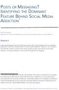 Cover page: Posts or Messaging? Identifying the Dominant Feature Behind Social Media Addiction&nbsp;