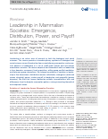 Cover page: Leadership in Mammalian Societies: Emergence, Distribution, Power, and Payoff.