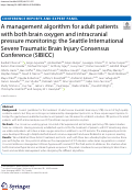 Cover page: A management algorithm for adult patients with both brain oxygen and intracranial pressure monitoring: the Seattle International Severe Traumatic Brain Injury Consensus Conference (SIBICC).