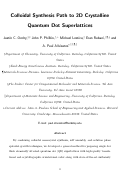 Cover page: Colloidal Synthesis Path to 2D Crystalline Quantum Dot Superlattices