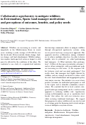 Cover page: Collaborative agroforestry to mitigate wildfires in Extremadura, Spain: land manager motivations and perceptions of outcomes, benefits, and policy needs