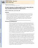 Cover page: Private Companies Providing Health Care Price Data: Who Are They and What Information do They Provide?