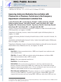 Cover page: Improving admission medication reconciliation with pharmacists or pharmacy technicians in the emergency department: a randomised controlled trial