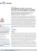 Cover page of B Cell Receptor’s function in virus entry: Anti-SARS-CoV-2 B cell receptors can mediate viral entry in an ACE2-independent mechanism