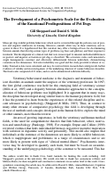 Cover page: The Development of a Psychometric Scale for the Evaluation of the Emotional Predispositions of Pet Dogs