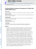 Cover page: Parenting Mediates Symptoms and Impairment in Children With ADHD-Inattentive Type