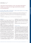 Cover page: Association of the frequency of pre-end-stage renal disease medical care with post-end-stage renal disease mortality and hospitalization.