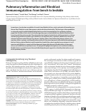 Cover page: Pulmonary inflammation and fibroblast immunoregulation: from bench to bedside.