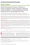 Cover page: Multi‐Institutional Practice‐Patterns in Fetal Congenital Heart Disease Following Implementation of a Standardized Clinical Assessment and Management Plan