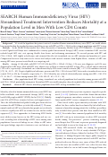 Cover page: SEARCH Human Immunodeficiency Virus (HIV) Streamlined Treatment Intervention Reduces Mortality at a Population Level in Men With Low CD4 Counts.