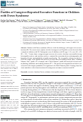 Cover page: Profiles of Caregiver-Reported Executive Function in Children with Down Syndrome