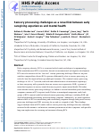 Cover page: Sensory processing challenges as a novel link between early caregiving experiences and mental health.