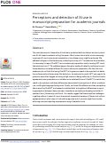 Cover page: Perceptions and detection of AI use in manuscript preparation for academic journals