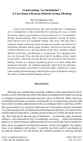 Cover page: Constructing ‘an institution’: A case from a Korean student group meeting