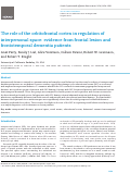 Cover page: The role of the orbitofrontal cortex in regulation of interpersonal space: evidence from frontal lesion and frontotemporal dementia patients