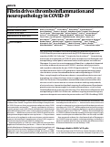 Cover page: Fibrin drives thromboinflammation and neuropathology in COVID-19.