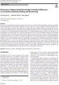 Cover page: Measuring configural spatial knowledge: Individual differences in correlations between pointing and shortcutting.