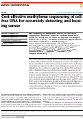 Cover page of Cost-effective methylome sequencing of cell-free DNA for accurately detecting and locating cancer.