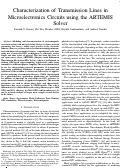 Cover page: Characterization of Transmission Lines in Microelectronic Circuits Using the ARTEMIS Solver