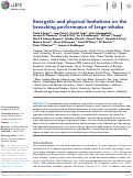 Cover page: Energetic and physical limitations on the breaching performance of large whales.