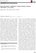 Cover page: Mood, Personality, and Behavior Changes During Treatment with Statins: A Case Series