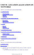 Cover page: Unit 58 - Location-Allocation on Networks