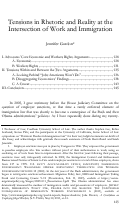 Cover page: Tensions in Rhetoric and Reality at the Intersection of Work and Immigration