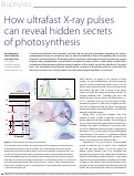 Cover page: How ultrafast X-ray pulses can reveal hidden secrets of photosynthesis