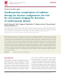 Cover page: Cardiovascular complications of radiation therapy for thoracic malignancies: the role for non-invasive imaging for detection of cardiovascular disease.