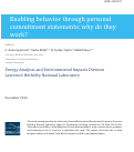 Cover page: Enabling behavior through personal commitment statements: why do they work?