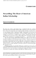 Cover page: Storytelling: The Heart of American Indian Scholarship