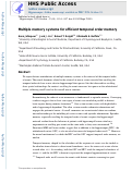 Cover page: Multiple memory systems for efficient temporal order memory.