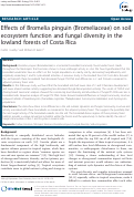 Cover page: Effects of Bromelia pinguin (Bromeliaceae) on soil ecosystem function and fungal diversity in the lowland forests of Costa Rica