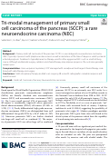 Cover page: Tri-modal management of primary small cell carcinoma of the pancreas (SCCP): a rare neuroendocrine carcinoma (NEC)