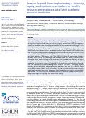 Cover page: Lessons learned from implementing a diversity, equity, and inclusion curriculum for health research professionals at a large academic research institution.