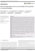 Cover page: Heart transplantation in the era of the SARS-CoV-2 pandemic: Is it safe and feasible?