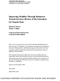 Cover page: Improving Mobility Through Enhanced Transit Services: Review of the Literature for Transit Taxis