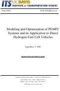 Cover page: Modeling and Optimization of PEMFC Systems and its Application to Direct Hydrogen Fuel Cell Vehicles
