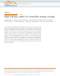 Cover page: High entropy oxides for reversible energy storage